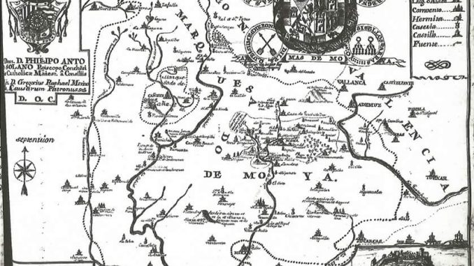 Mapa del Marquesado de Moya en 1887