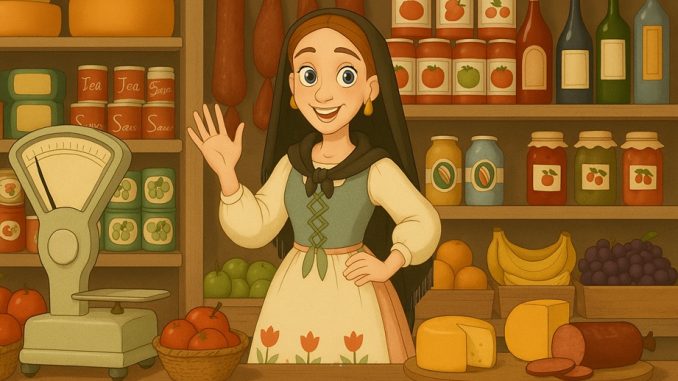 Galanita en la tienda de ultramarinos